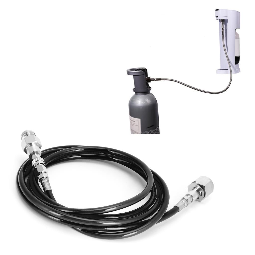 G5/8?14 2.5m External Soda Hose Universal CO2 Gas Cylinder Refilling Adapter Connector KitBlack