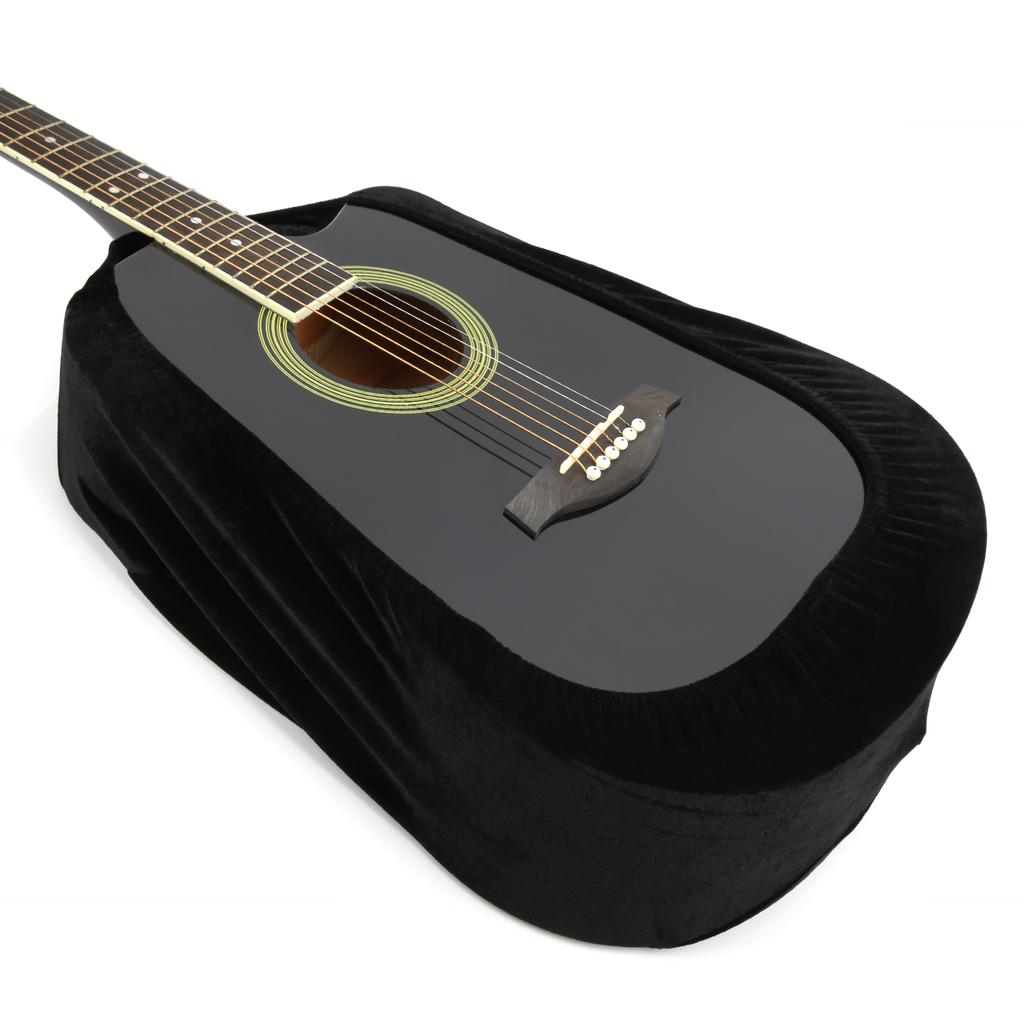 Черный чехол для гитары, мягкий, портативный, защитный чехол для акустических классических гитар с вырезами