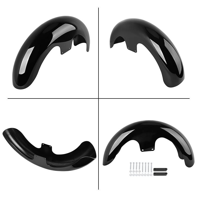 Gloss Black Wrap Front Fender Mudguard 19" 21" 23" For Harley Touring Electra Street Glide Road King Ultra Baggers