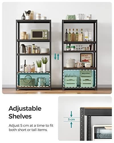 Стеллаж, 50 X 100 X 200 см, грузоподъемность 875 кг (175 кг на полку), Промышленный, Регулируемые Полки для Хранения, Для Гостиной, Кухни,