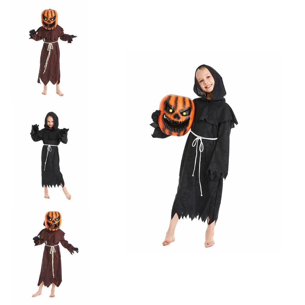 Хэллоуин Косплей Костюм Пугало Голова Тыквы Для Костюмированной Вечеринки