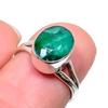 Изумруд(Смоделированный) Кольцо из серебра 925 пробы с драгоценными камнями ручной работы S.6 P8f61