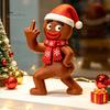 Small Christmas Ornaments for Desk Resin Figurine, Cute Clay Style Santa Snowman Gingerbread Man Figurines Statue, Festive Holiday Tabletop