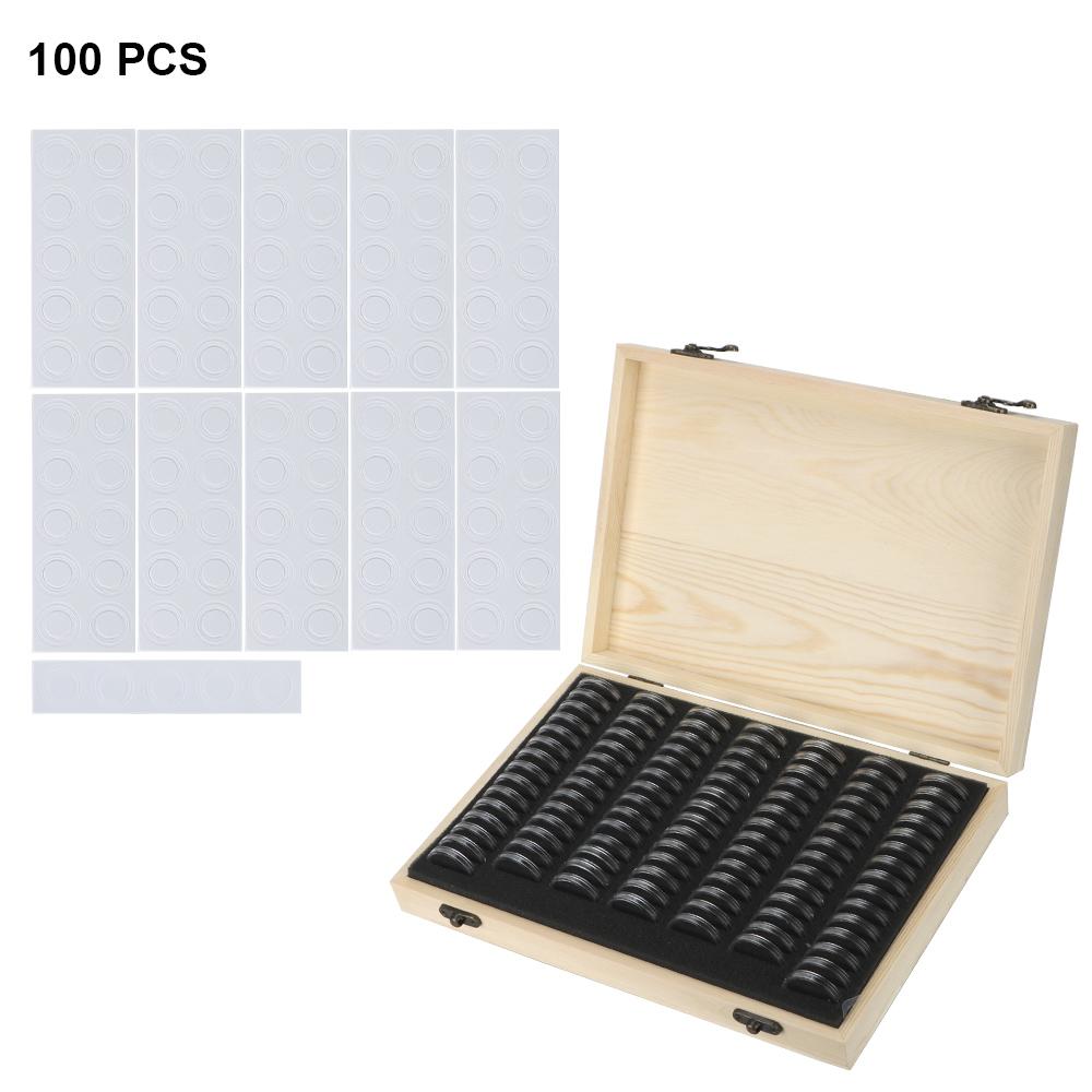 With Adjustment Pad Coins Storage Box Adjustable Antioxidative Wooden Commemorative Coin Collection Case