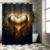 3D Золотое Сердце Шторка для Душа | Роскошный и Романтичный Декор Ванной Комнаты