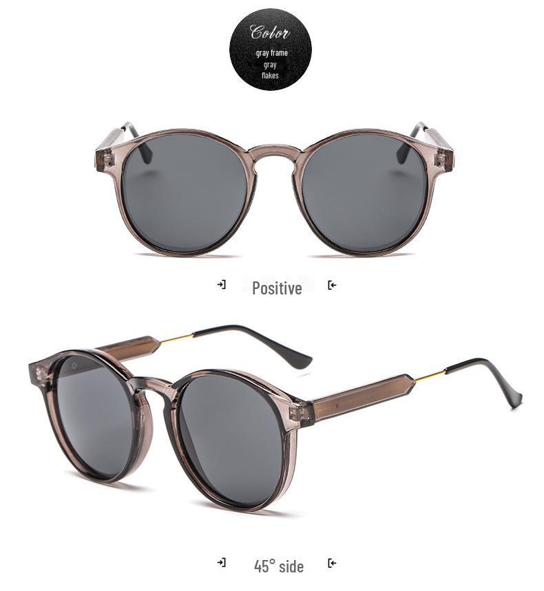 Корейский стиль модные женские черные солнцезащитные очки с модной желтой круглой оправой