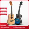 Укулеле 23" с цельной верхней декой из ели, ретро, для начинающих, с пианино для практики