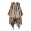 Versatile Travel Shawl, Cold-Proof And Warm In Spring And Autumn, With Thickened Fringed Split Cloak