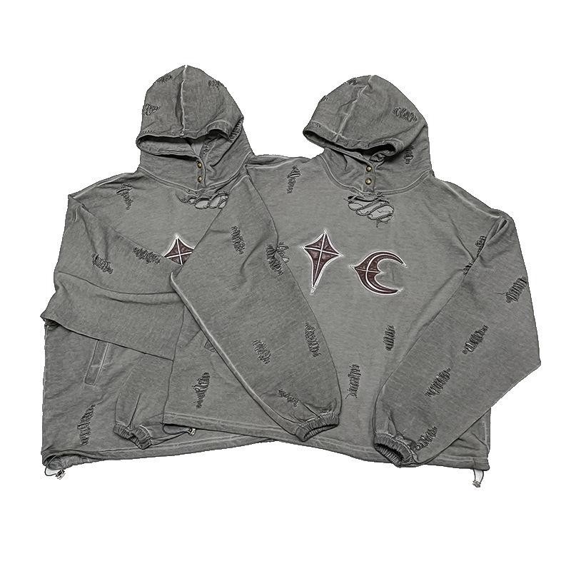 Хулиганский клуб Американский ретро Потертый худи