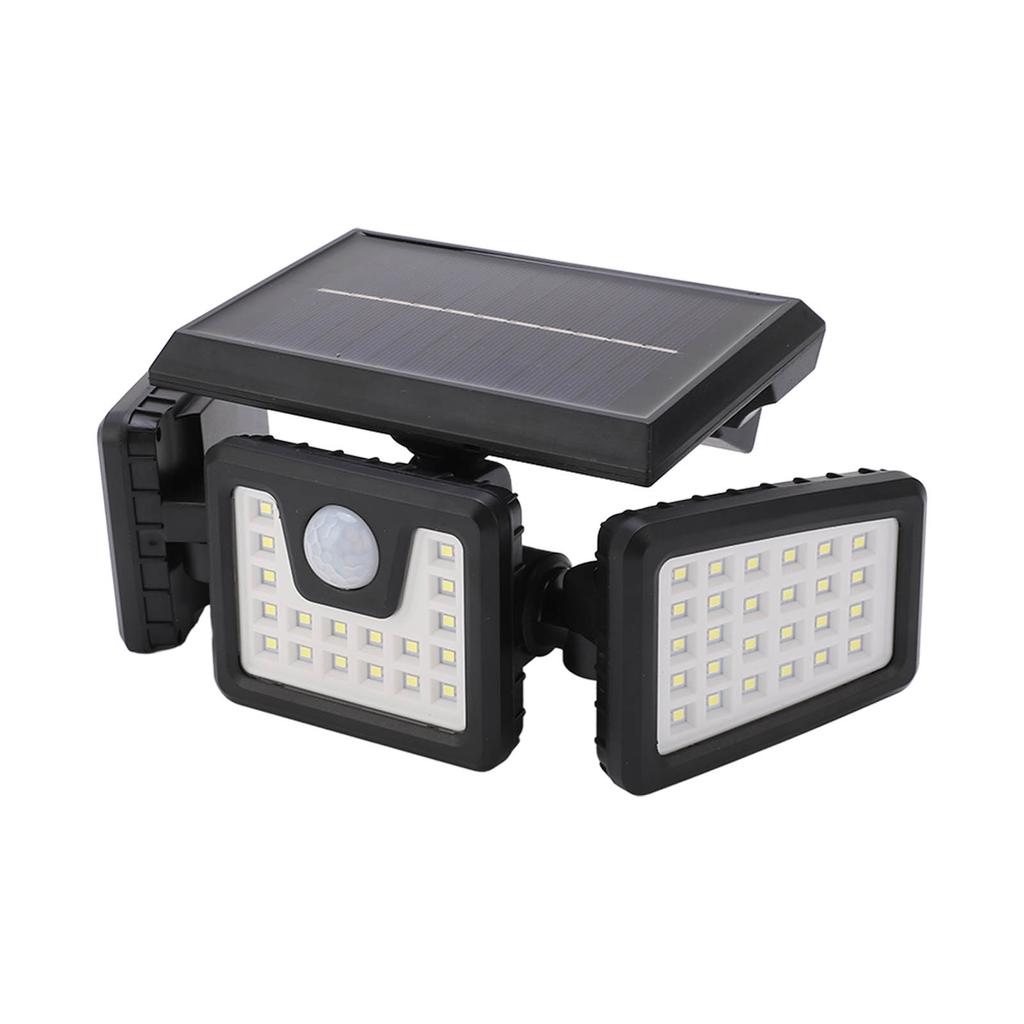 Уличный датчик движения Светильник на солнечных батареях 3 регулируемые головки IP65 Водонепроницаемый Широкоугольный прожектор
