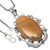 Pendant Amrican Jasper Gemstone Handicraft Valentine'Day Silver Jewelry 2"