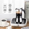 Кофеварка для эспрессо на индукционной плите Moka с клапаном давления, столешницей из хрустального стекла и кастрюлей Esprosso Moka из нержавеющей стали, классическая итальянская кофеварка