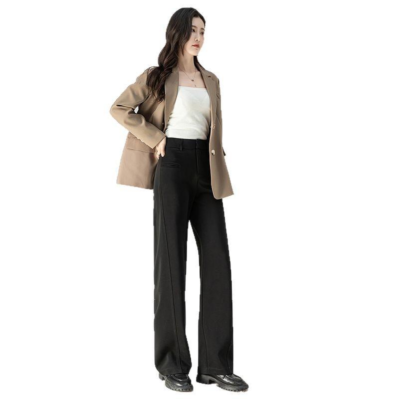 Narrow Suit Wide-leg Pants Women's New Spring and Summer Large-size Versatile High-waisted Loose Straight Casual Pants