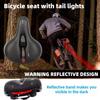Safety Warning Bike Seat Breathable Bike Saddle Padded Replacement Bicycle Cushion  Men Women