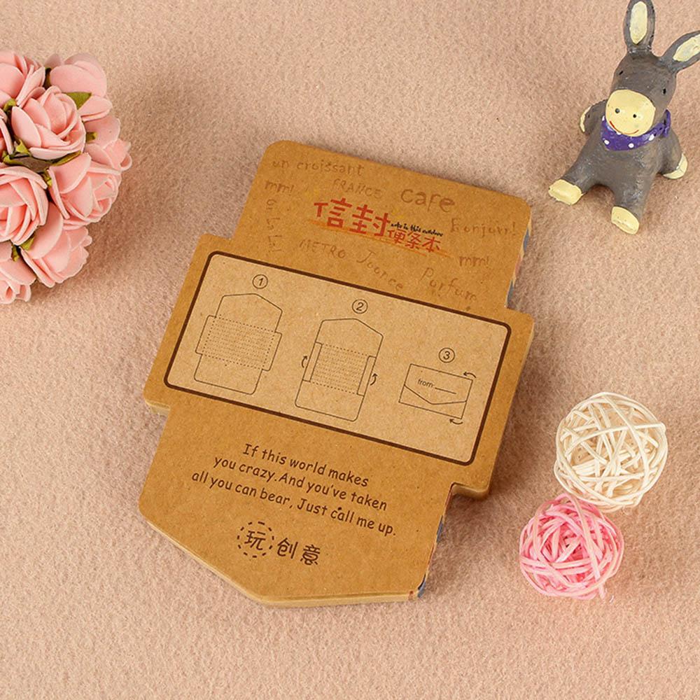 Vintage Kraft Paper School Office Supply Envelope Memo Pad Writing Pads Notepad