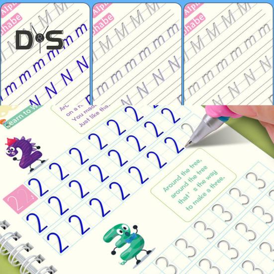 Книга для практики письма от руки для детей Волшебная тетрадь с бороздками для письма Многоразовая рабочая тетрадь для практики письма Детский сад Дошкольные принадлежности для детей