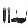 Профессиональная беспроводная микрофонная система, двухканальный UHF, беспроводной ручной динамический микрофон с фиксированной частотой для караоке, церкви