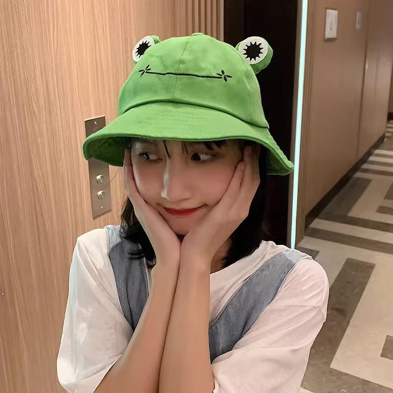 Летняя универсальная модная шляпа-панама, студенческий козырек, милая, мультяшная лягушка, шляпа рыбака, детская