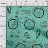 oneOone Cotton Flex Dusty Teal Green Fabric Bicycle Quilting Supplies Print Sewing Fabric By The Yard 40 Inch