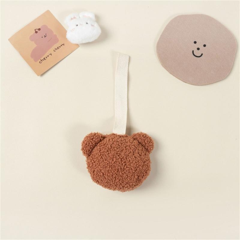 Baby Pacifier Holder with Bear Pendant Newborn Pacifier Clip Plush Teether Pendant Safe & Durable Pacifier Pendant Decor