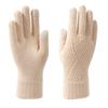 Touchscreen Design Warm Knitted Gloves Plus Velvet Windproof Full Finger Gloves Solid Color Thicken Cycling gloves