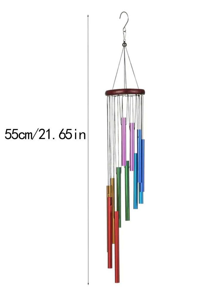 Wind Chimes for Outside 55cm Metal Outdoor with 12 Colorful Aluminum Alloy Tubes Deep Tone Soothing Sound Patio Porch Backyard Decoration