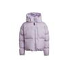 Logo Print Zip Collar Cotton Jacket Women Jacket Purple HI6078
