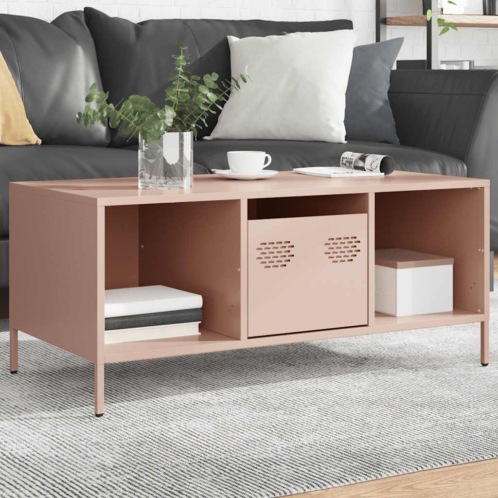 Pink Coffee Table 101.5 x 50 x 43.5 cm Cold Rolled Steel