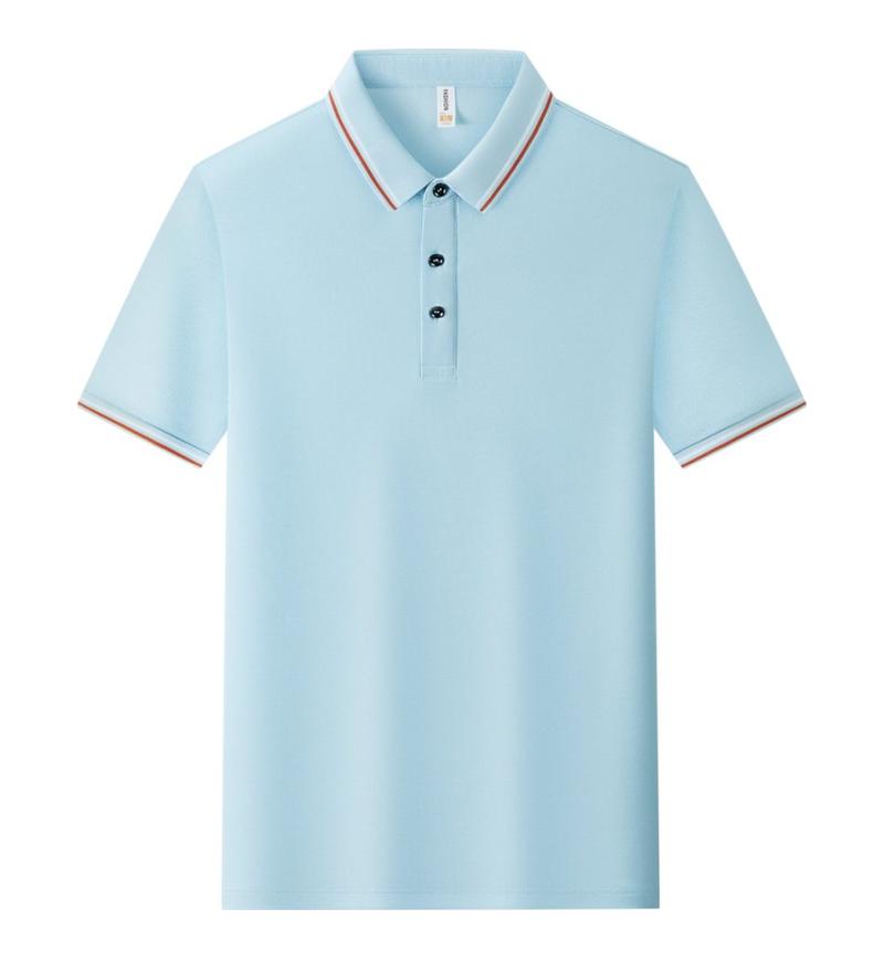 Женская и мужская однотонная футболка летняя с лацканами и короткими рукавами YG-2251/252