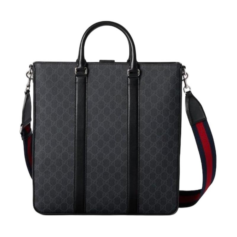Gucci Магнитная застежка, съемный и регулируемый плечевой ремень, холщовая сумка-тоут, сумка для покупок, дамская сумочка, средний размер, мужская, черная