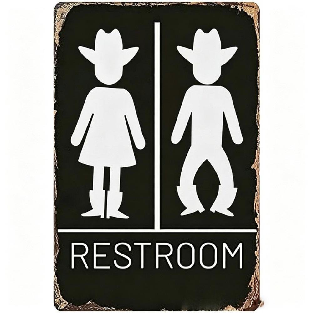 Ornament Bathroom Sign Plate Wooden Toilet Decorative Plate Group Living Area