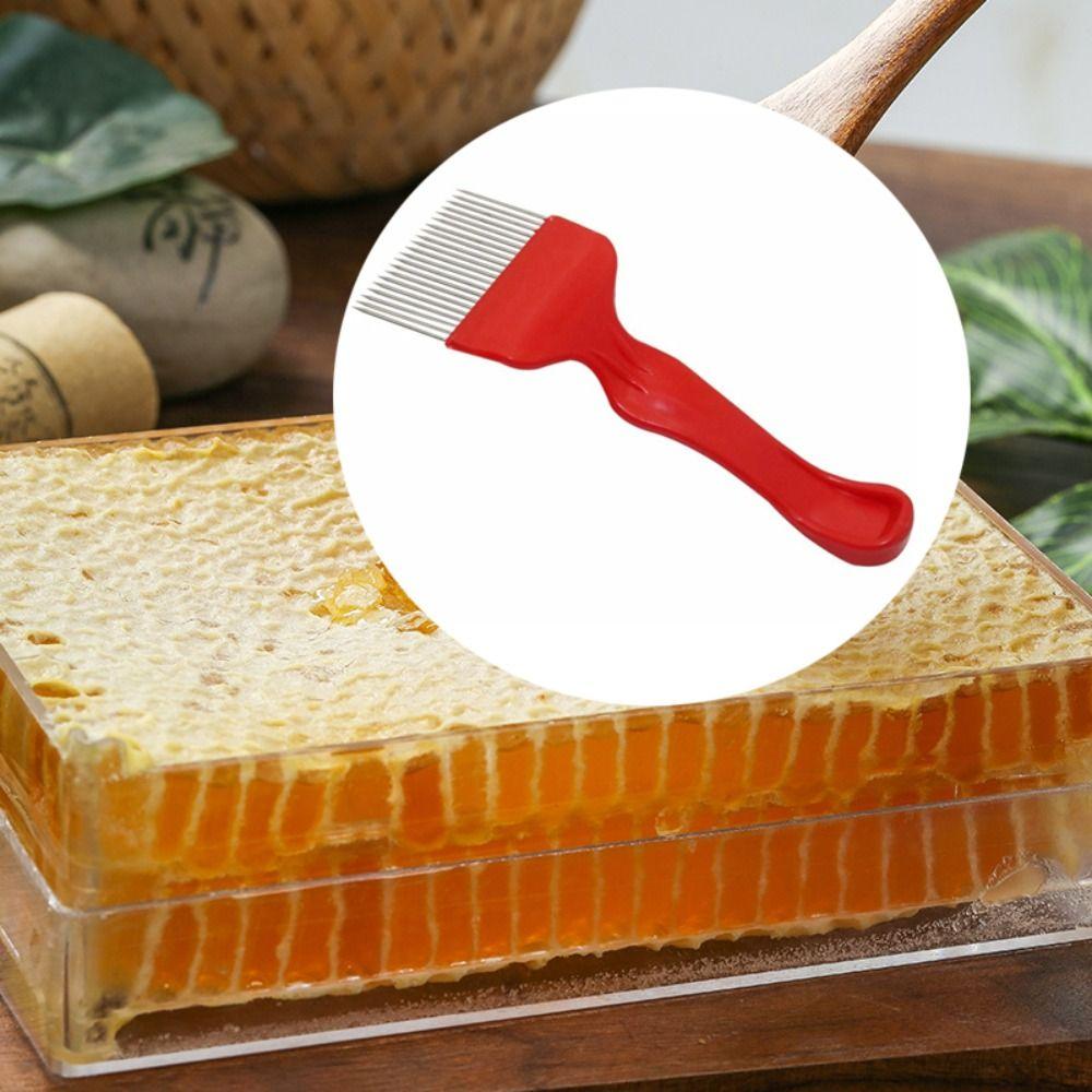 Straight Needles Bee Honey Fork Stainless Steel Honey Scraper Honey Scratcher Beekeeper