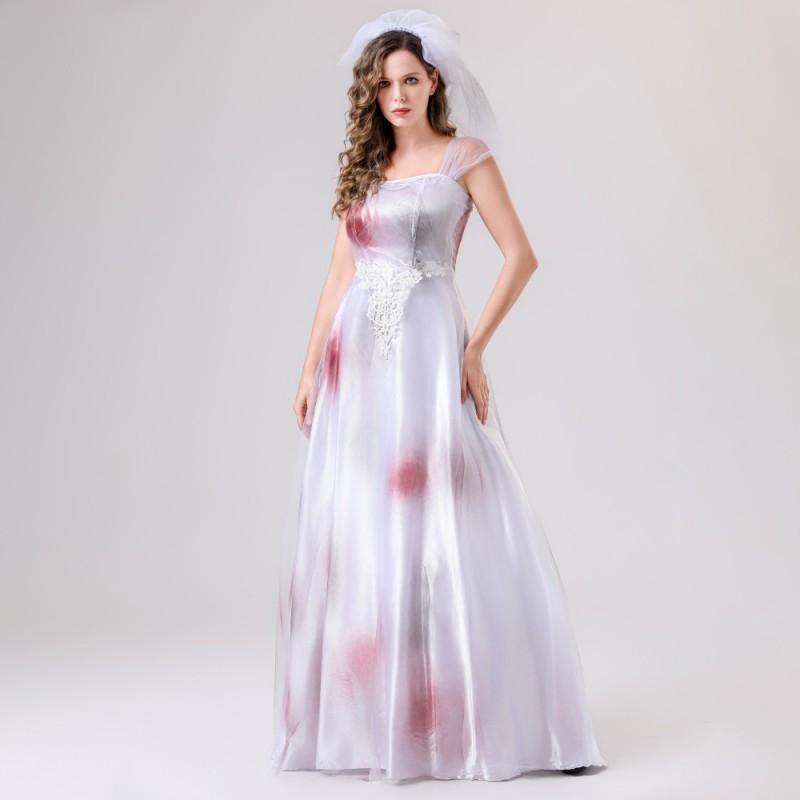 Halloween Ghost Bride Costume Womens Cosplay Dress Party Ball Stage