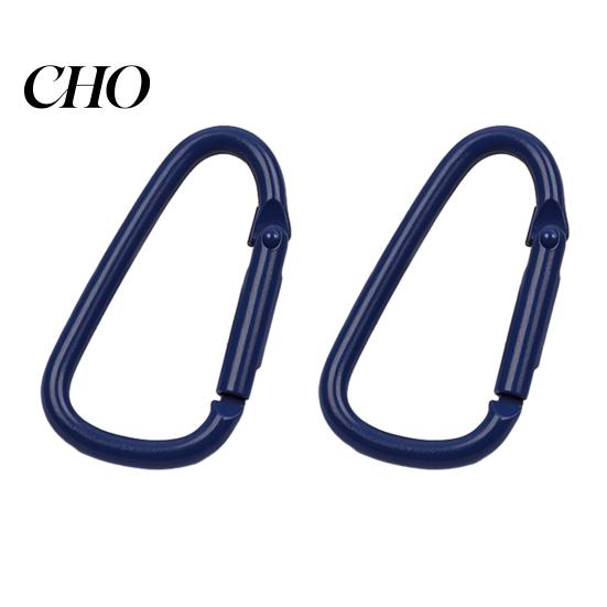 Spring Buckle Carabiner 2Pcs Lightweight Alloy Keychain Clip Easy One-Handed D-Shaped Hook Outdoor Travel Bag Pendant DIY Jewelry Accessory