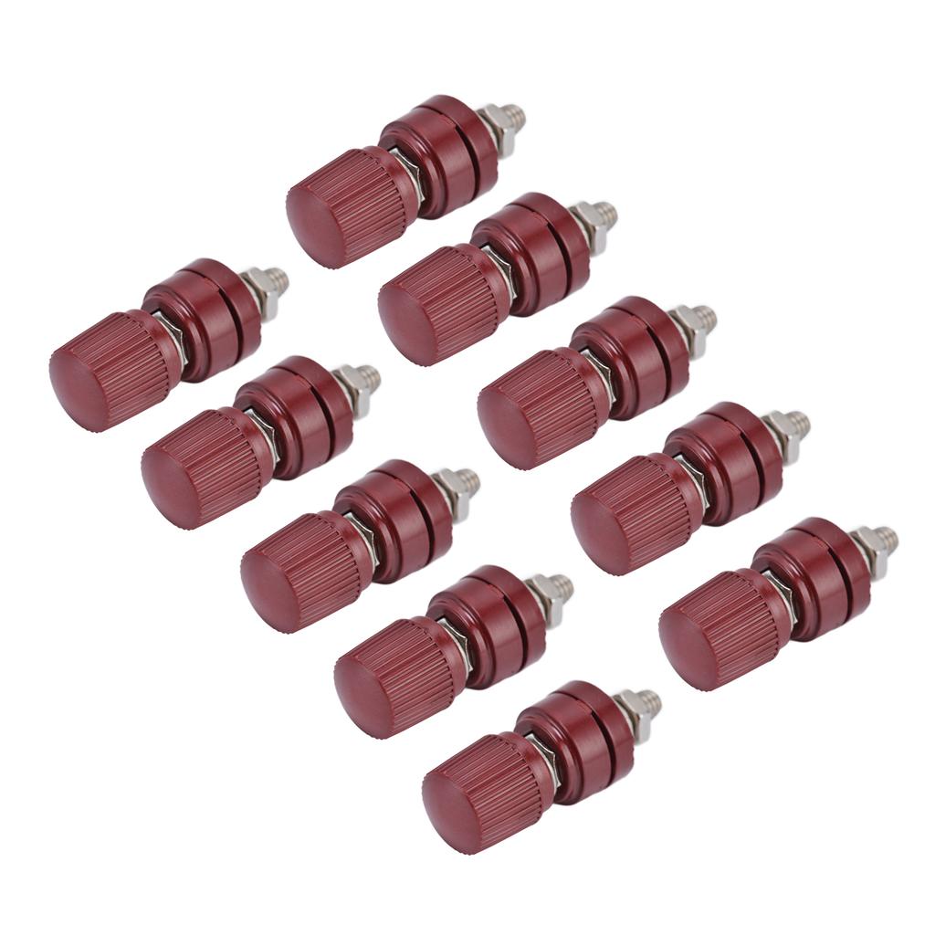 10Pcs Voltage Regulator Terminal Block Inverter Binding Post M6 32mm Screw 333 44mm L 0V?380VRed