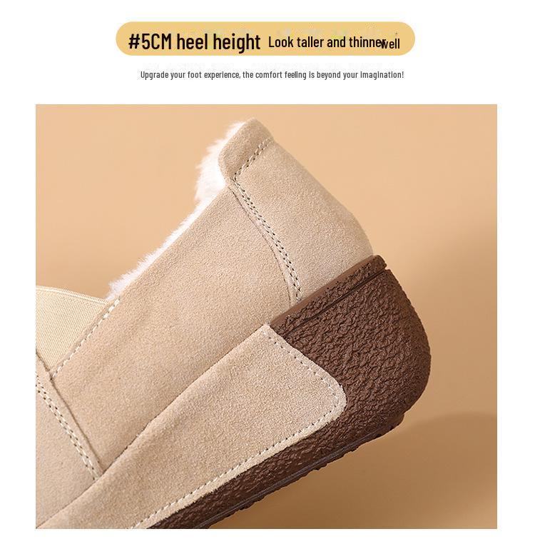 Осенне-зимняя обувь Plus Velvet Warm Slip-On: Толстая подошва, усиленный дизайн для женщин среднего и пожилого возраста