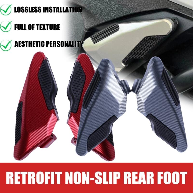 Textured Motorcycle Step Plate Pair with Aluminum Bodies, Footrest Floorboard Accessories for PCX160 PCX125 Routine Replacement Work