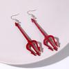 1 пара серег-дьяволят, серьги на Хэллоуин, висячие красные дьявольские аксессуары для женщин