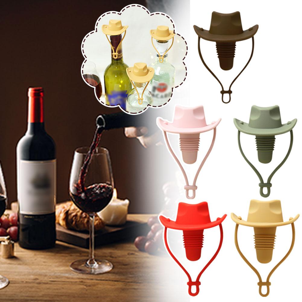 Silicone Red Wine Stopper Western Cowboy Hat Creative Leak Proof Wine Grade Food Sealing Wester S2C8