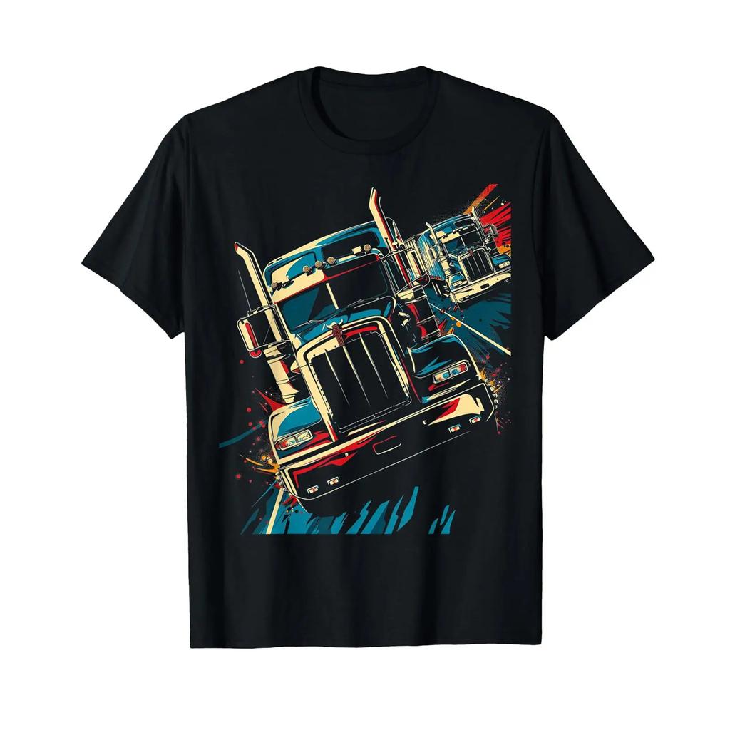Trucking Convoy T Shirt Vintage Versatile Top For Everyday Wear Unisex Slightly Comfortable Stretched Breathable Stylish