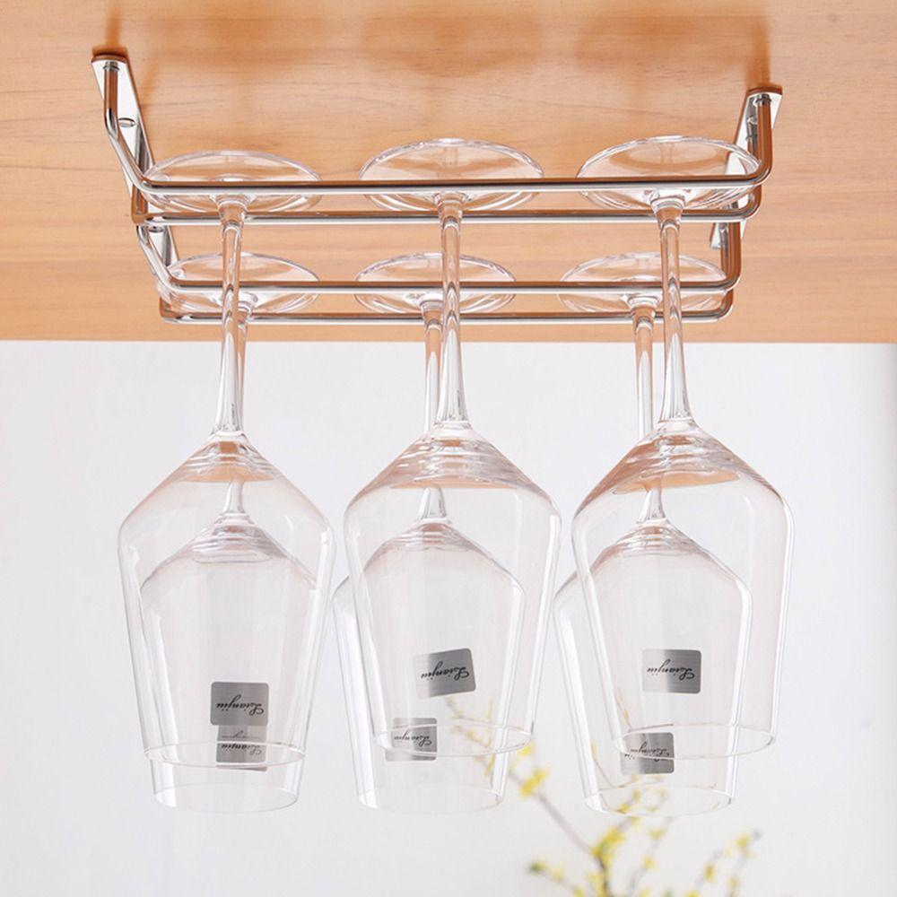 1Pcs 304 Stainless Steel Wine Glass Rack Kitchen Supplies Stemware Holder New Cup Goblets Hanger