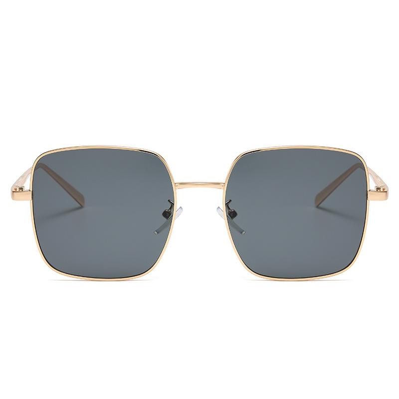 New fashion large frame square sunglasses men and women tide Internet celebrity street shot sunglasses ins wind metal glasses s