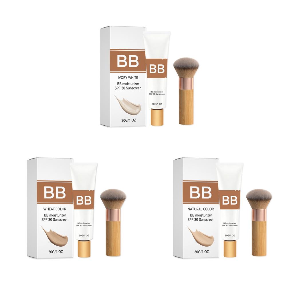 Тонирующий BB-крем Солнцезащитный SPF 30++ Полное покрытие Скрывает поры Осветляет акне Натуральный макияж Водостойкий Набор тональной основы для лица