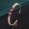 Jewelry Copper Bottom Gold-Plated Classic Imitation Red Corundum Plain Surface Full Diamond Inlaid Bracelet Stone 6 * 8
