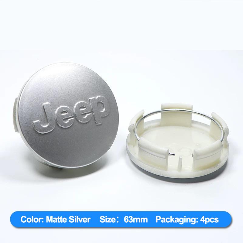 4Pcs 56mm Car Wheel Center Cover Stickers Hub Cap Sticker For Jeep Wrangler Grand Cherokee Avenger Compass Wagoneer Gladiator JL PSLVW1