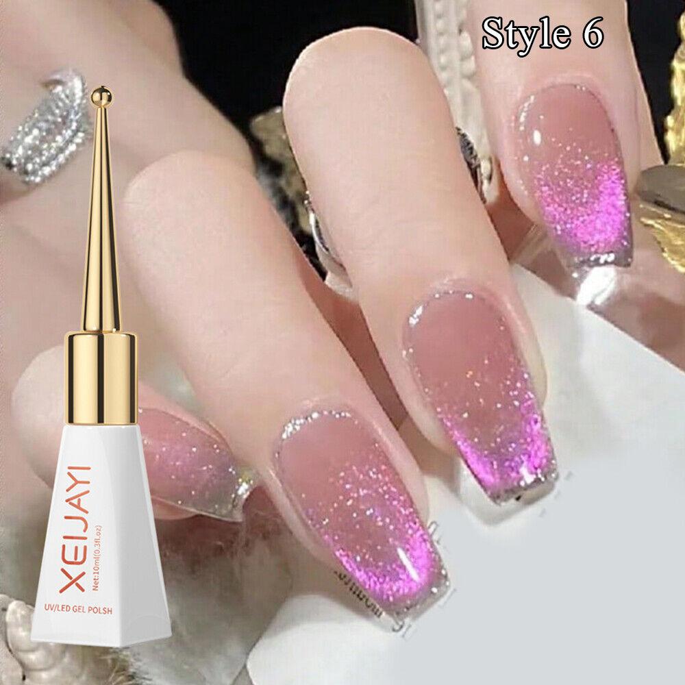 Магнитный гель-лак Aurora Crystal Cat Eye Gel Polish для ногтей, замачиваемый УФ-гель для ногтей