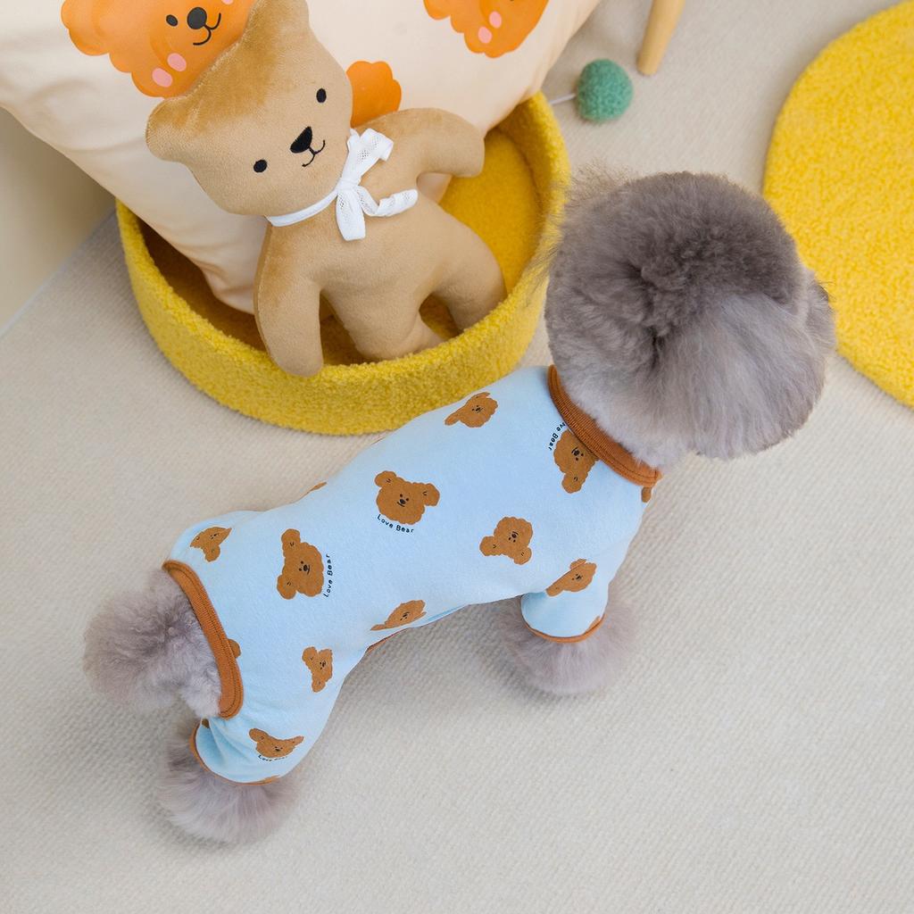 Мультяшный медведь Одежда для маленьких собак Высокая эластичность Комбинезон на четыре лапы для кошек Весна Осень Защита Французский бульдог Питомец Комбинезон