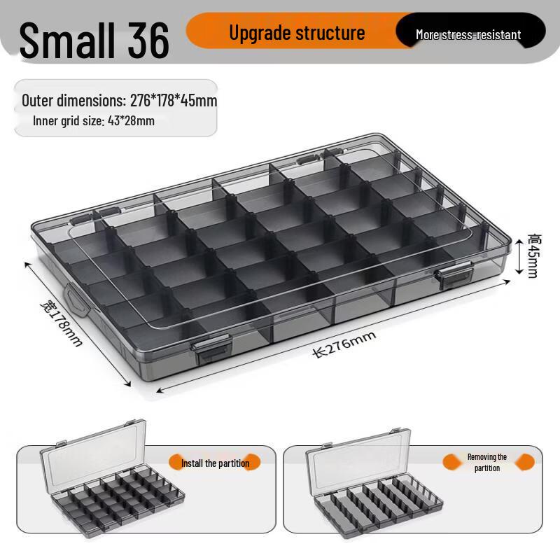 Reinforced Semi-Detachable 36-Grid Small Parts Organizer