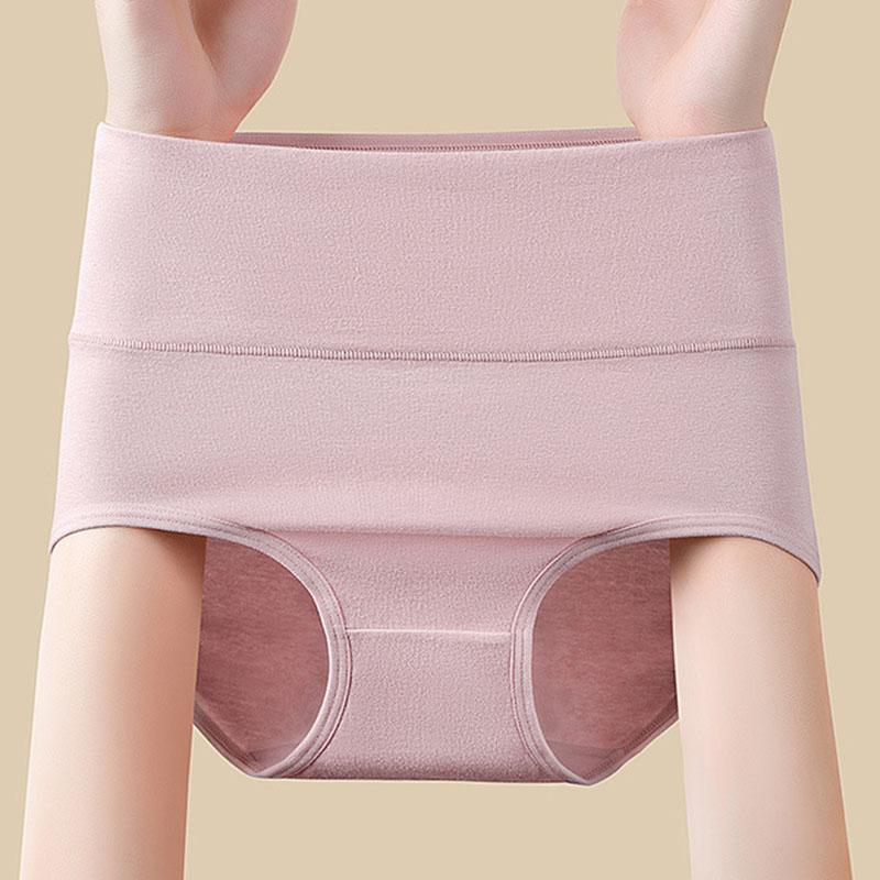 Хлопковые трусики для женщин с высокой талией, нижнее белье больших размеров, женские трусы, однотонное комфортное женское нижнее белье