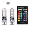 T10 LED Remote Control Car Light Bulb W5W RGB Reading Color Changing Car Wedge Side Bulbs Lamp ADM
